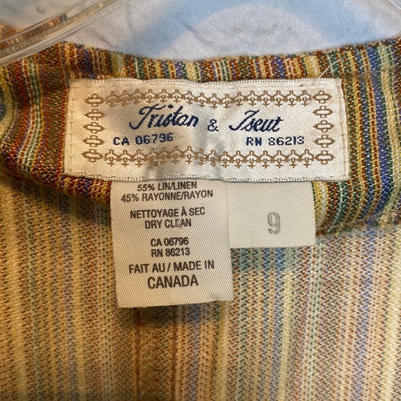 Vintage Tristan & Iseut Linen Long Summer button Dress Made in Canada 9(4-6) - Picture 4 of 9